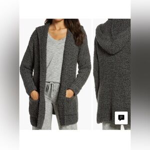 Barefoot Dreams Charcoal Hooded Cardigan